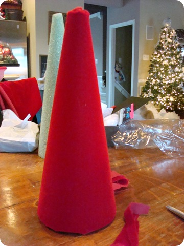 decoração de chapéu de Papai Noel de veludo vermelho